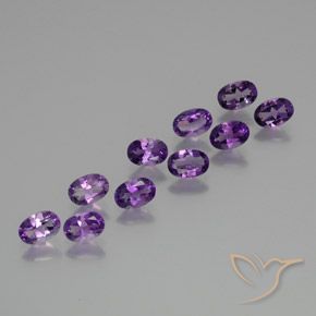 3.97 ctw Violet Amethyst Gemstones, Amethyst Gems in Oval Facet Shape for Sale.