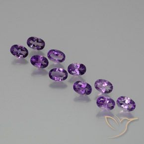 3.97 ctw Violet Amethyst Stones, Natural Amethyst in Oval Facet Shape for Sale