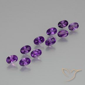 4.06 ctw Violet Amethyst Gemstones, Amethyst Gems in Oval Facet Shape for Sale.