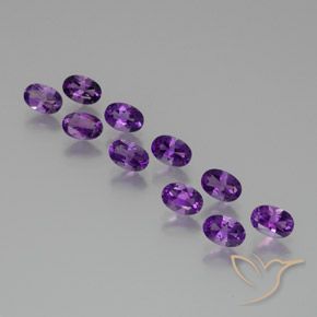 4.06 ctw Violet Amethyst Stones, Natural Amethyst in Oval Facet Shape for Sale