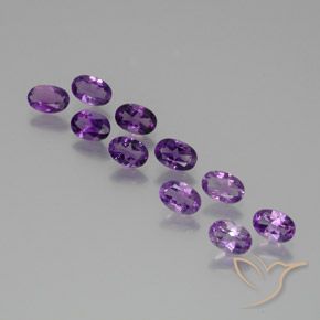 3.61 ctw Violet Amethyst Stones, Natural Amethyst in Oval Facet Shape for Sale