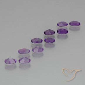 Amethyst Gemstones in 6 x 4 mm (calibrated) Size for Sale, Amethyst Stones in Medium-Dark Purplish Violet Color