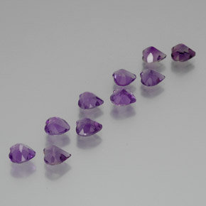 Amethyst Gemstones in 6 x 6 mm (calibrated) Size for Sale, Amethyst Stones in Medium-Dark Purplish Violet Color
