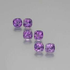 5.06 ct Violet Amethyst Stone, Natural Amethyst in Cushion-Cut Shape for Sale