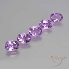 3.40 ctw Violet Amethyst Stones, Natural Amethyst in Oval Facet Shape for Sale
