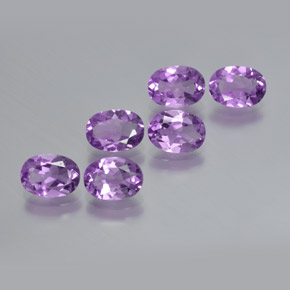 4.25 ctw Violet Amethyst Stones, Natural Amethyst in Oval Facet Shape for Sale