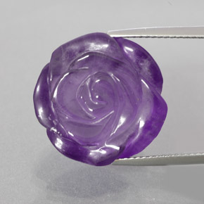 18.7ct Carved Rose Violet Amethyst Gem for sale 18.7ct Carved Rose Violet Amethyst Gem (ID: 373418)