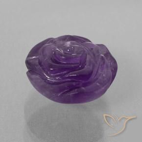 17.93 ct Violet Amethyst Stone, Natural Amethyst in Carved Rose Shape for Sale