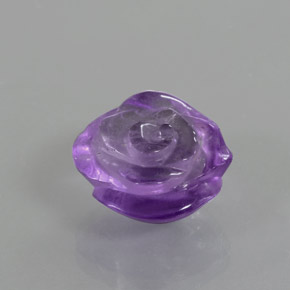 9.22 ct Violet Amethyst Stone, Natural Amethyst in Carved Rose Shape for Sale