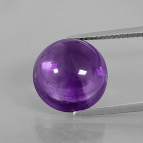 Medium-Light Violet Amethyst Gem - 8.7ct Round Cabochon (ID: 375897)