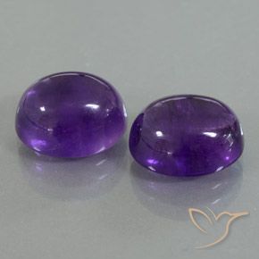8.16 ctw Violet Amethyst Stones, Natural Amethyst in Oval Cabochon Shape for Sale