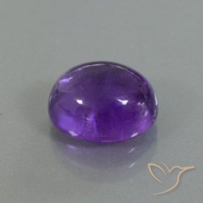 3.74 ct Violet Amethyst Stone, Natural Amethyst in Oval Cabochon Shape for Sale
