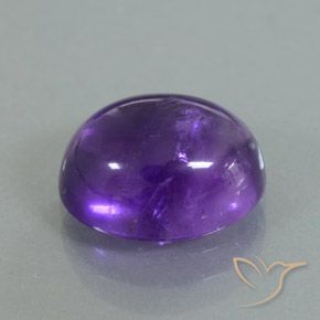 3.56 ct Violet Amethyst Stone, Natural Amethyst in Oval Cabochon Shape for Sale