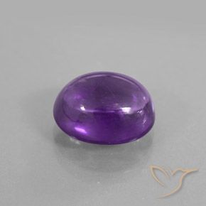3.79 ct Violet Amethyst Stone, Natural Amethyst in Oval Cabochon Shape for Sale