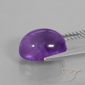 Amethyst Gemstone in 10.6 x 8.7 mm Size for Sale, Amethyst Stone in Intense Violet Color