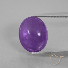 3.62 ct Violet Amethyst Gemstone, Amethyst Gem in Oval Cabochon Shape for Sale.