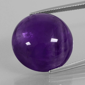 26.75 ct Violet Amethyst Gemstone, Amethyst Gem in Round Cabochon Shape for Sale.