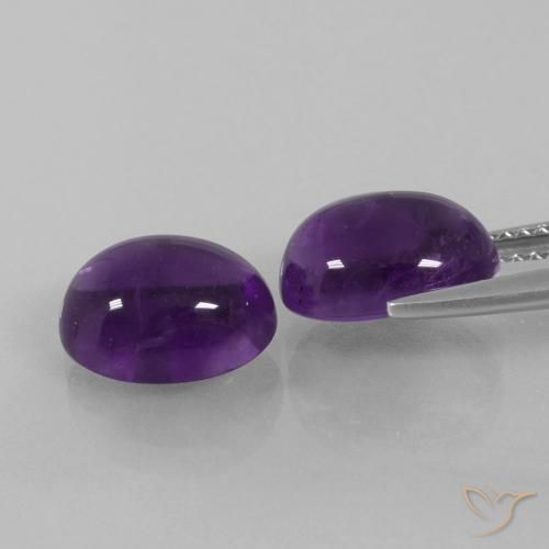 Amethyst Gemstones in 10 x 8 mm (calibrated) Size for Sale, Amethyst Stones in Medium Violet Color