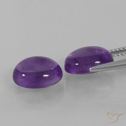 Amethyst Gemstones in 10 x 8 mm (calibrated) Size for Sale, Amethyst Stones in Medium Violet Color