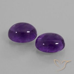 7.85 ctw Violet Amethyst Stones, Natural Amethyst in Oval Cabochon Shape for Sale
