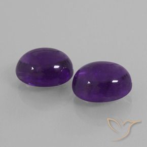 8.46 ctw Violet Amethyst Stones, Natural Amethyst in Oval Cabochon Shape for Sale