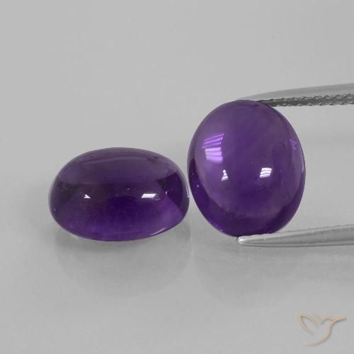 8.17 ct Oval Cabochon Amethyst, 11.3 x 9.1 mm From Brazil, Photo A