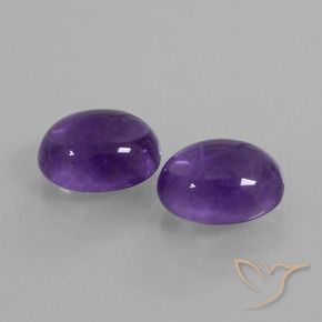 7.57 ctw Violet Amethyst Stones, Natural Amethyst in Oval Cabochon Shape for Sale