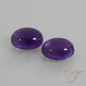 6.90 ctw Violet Amethyst Stones, Natural Amethyst in Oval Cabochon Shape for Sale