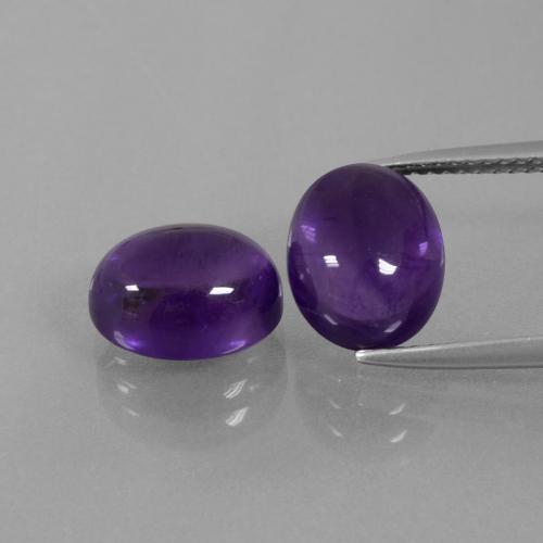 Medium-Light Violet Amethyst Edelstein - 3.3ct Oval Cabochon (ID: 392264)