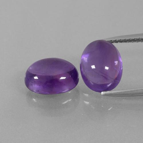 Medium-Light Violet Amethyst Gem - 2.9ct Oval Cabochon (ID: 392265)