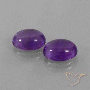 4.92 ctw Violet Amethyst Stones, Natural Amethyst in Oval Cabochon Shape for Sale