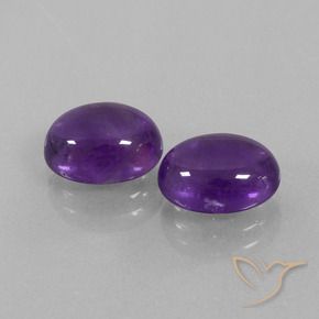 5.62 ctw Violet Amethyst Stones, Natural Amethyst in Oval Cabochon Shape for Sale