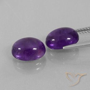 Amethyst Gemstones in 10 x 8 mm (calibrated) Size for Sale, Amethyst Stones in Medium-Light Violet Color