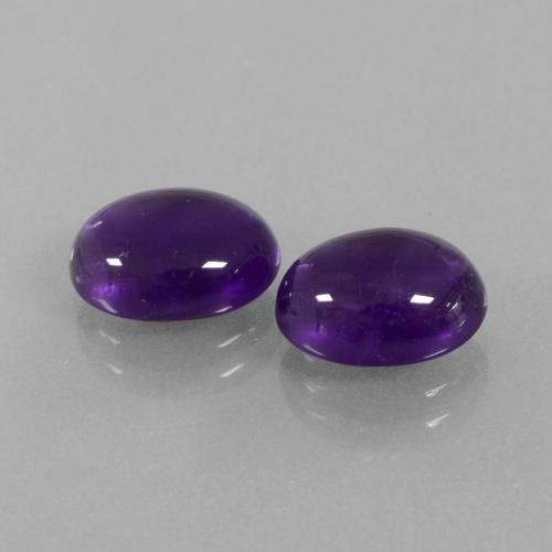 5.24 ctw Violet Amethyst Stones, Natural Amethyst in Oval Cabochon Shape for Sale