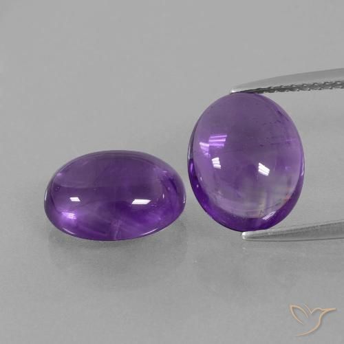 6.94 ct Oval Cabochon Amethyst, 11 x 8.9 mm From Brazil, Photo A