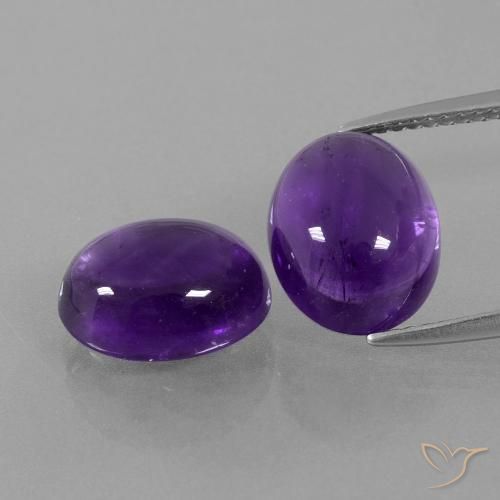 8.25 ct Oval Cabochon Amethyst, 11.1 x 9.1 mm From Brazil, Photo A
