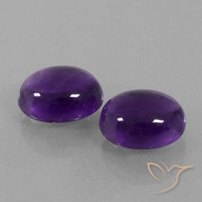 8.25 ctw Violet Amethyst Stones, Natural Amethyst in Oval Cabochon Shape for Sale