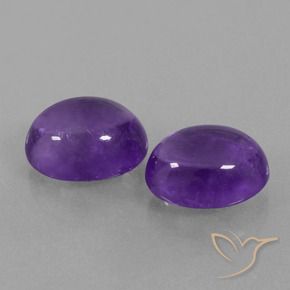 7.70 ctw Violet Amethyst Stones, Natural Amethyst in Oval Cabochon Shape for Sale