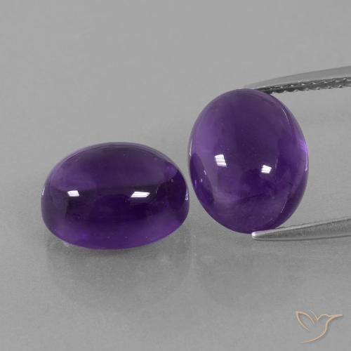 8.98 ct Oval Cabochon Amethyst, 11.1 x 9 mm From Brazil, Photo A