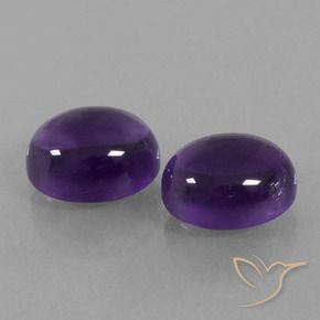 8.98 ctw Violet Amethyst Stones, Natural Amethyst in Oval Cabochon Shape for Sale