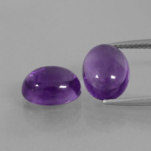 Medium-Light Violet Amethyst Gem - 3ct Oval Cabochon (ID: 392312)