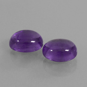 5.94 ctw Violet Amethyst Stones, Natural Amethyst in Oval Cabochon Shape for Sale
