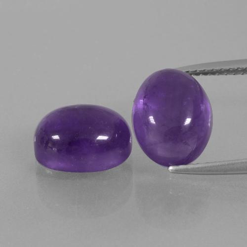 Medium Violet Amethyst Gem - 3.4ct Oval Cabochon (ID: 392317)