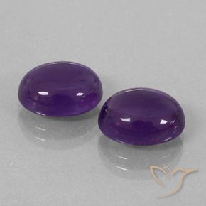 7.80 ctw Violet Amethyst Stones, Natural Amethyst in Oval Cabochon Shape for Sale