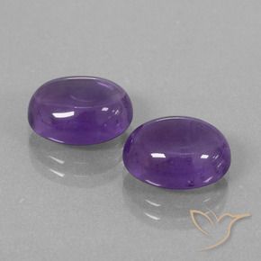 7.80 ctw Violet Amethyst Stones, Natural Amethyst in Oval Cabochon Shape for Sale