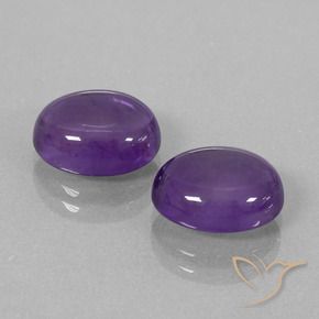 7.55 ctw Violet Amethyst Stones, Natural Amethyst in Oval Cabochon Shape for Sale