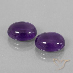6.94 ctw Violet Amethyst Stones, Natural Amethyst in Oval Cabochon Shape for Sale