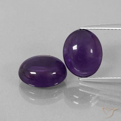 6.75 ct Oval Cabochon Amethyst, 10.8 x 8.8 mm From Brazil, Photo A