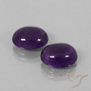 6.75 ctw Violet Amethyst Stones, Natural Amethyst in Oval Cabochon Shape for Sale