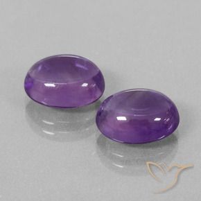 7.53 ctw Violet Amethyst Stones, Natural Amethyst in Oval Cabochon Shape for Sale